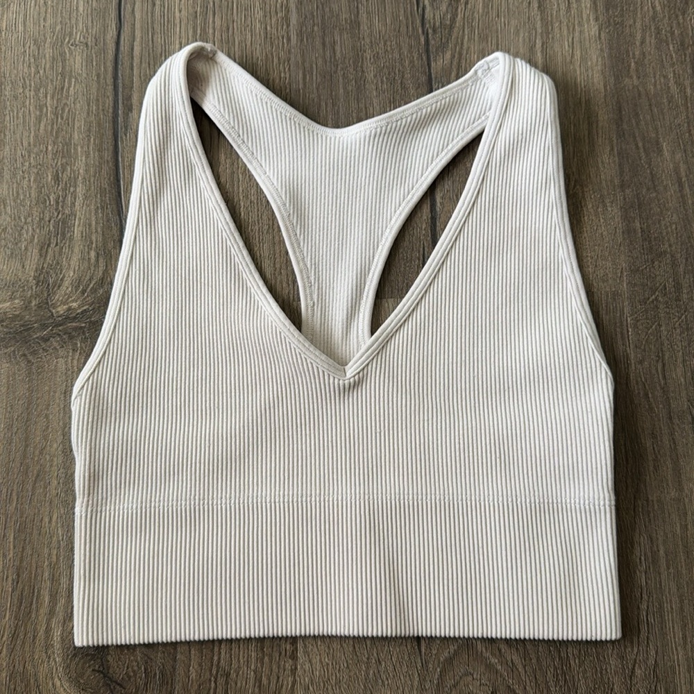 Gilly Hicks Razor Back Plunge Tank Top in White